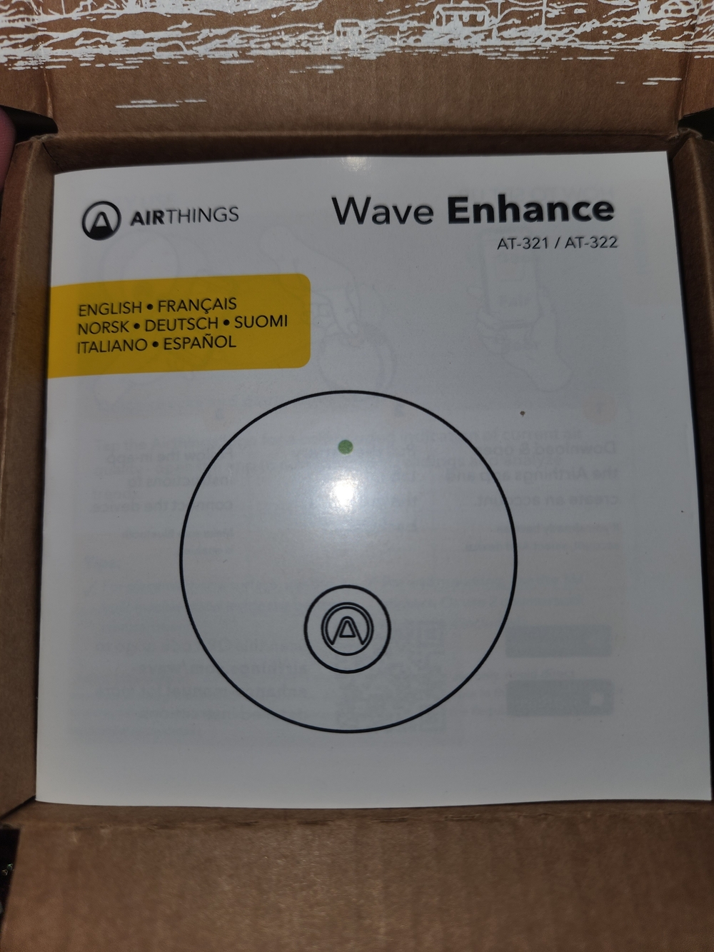 Target Airthings Wave Enhance White with Yellow Accent